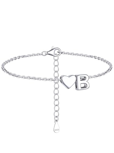 ChicSilver Sterling Silver Bracelets For Women Letter A-Z Initial Bracelet - style: 01.B