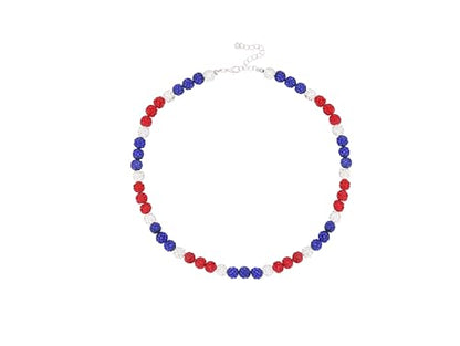 Fourth Of July Earrings Rhinestone American Flag USA Earrings Necklaces Stackable Bracelets Memorial Day Jewelry Set 3PCS
