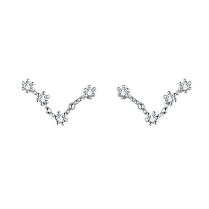 925 Sterling Silver CZ Horoscope Zodiac 12 Constellation Astrology Ear Crawler Post Earrings Gift for Mom Women Mothers Day/Valentines Day/Birthday/Christmas/Anniversary - style: Pisces (Feb 19 - Mar 20)
