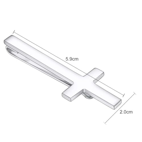 Gold Black Silver Cross Tie Clips For Men Unique Christian Catholic Tie Clip Cross Accessories For Men - style: silver cross