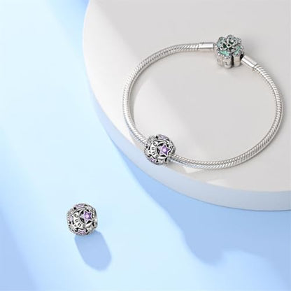 Star Moon 925 Sterling Silver Birthstone Charm for Bracelet Women Jewelry - color: June