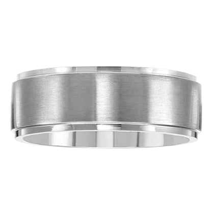 Boston Bay Diamonds Tantalum Comfort Fit Mens Wedding Band or Fashion Ring - 7mm & 8mm - Choice of Style - color: 8mm Channel Accent