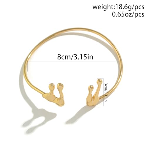 Gold Coil Arm Cuff for Women,Upper Cuff Bracelet Armlet Minimalist Armband Bangle Liquid Lava Chain Open Bangle bracelets for Women - style: Lava Droplet - Gold