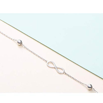 Anklet for Women 925 Sterling Silver Foot Adjustable Ankle Bracelet Jewelry - style: Infinity