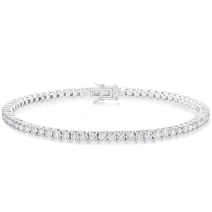 KRKC Tennis Bracelet for Women 14K White Gold Plated, AAAAA+ Classic Cubic Zirconia Bracelet with 2mm-5mm Width, Durable Gold Bracelets Jewelry Christmas Gift, Size 6.5-8 Inches Hypoallergenic - color: 2mm, Sliver, size: 6.5 inches