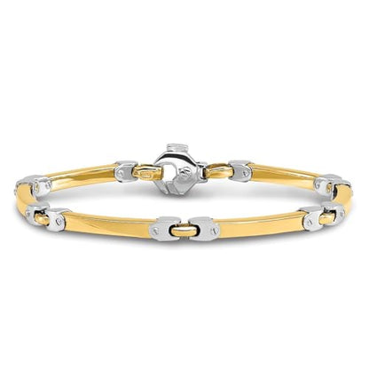 14K Two-tone Gold Polished Bracelet 7.5"