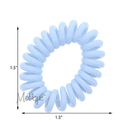 Small Coil Hair Ties For Girls - Set of 6 Baby Blue - color: Baby Blue
