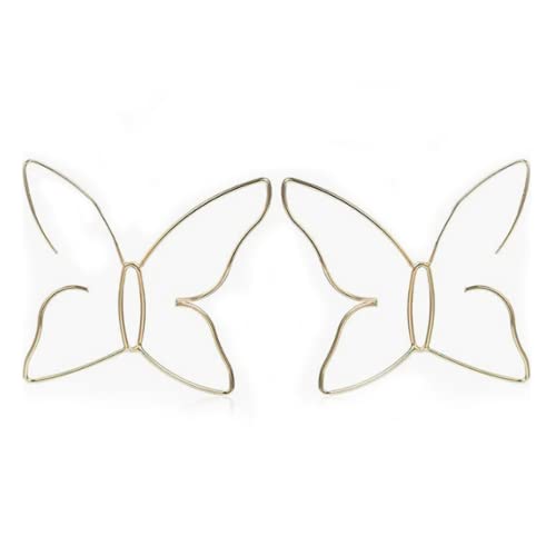 Fashion Women Bohemian Gold Big Butterfly Earrings Tassels Long Chain Drop Dangle Earrings for Women
