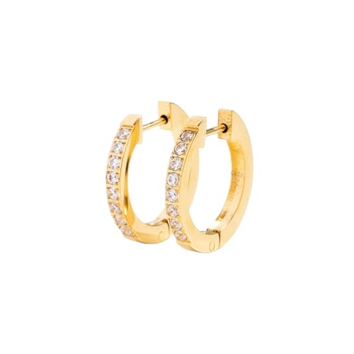 Pip Pop Gold Endless Hoops - Hypoallergenic, Waterproof, 18K Gold PVD - color: Gem Hoop
