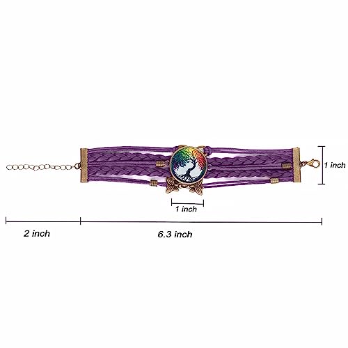 Boho Sunflower Gifts Sunflower Leather Bohemian Bracelet Birthday Gifts for Women Teens Granddaughter Wife Daughter Mom Friendship Bracelets for Her - color: Tree Life
