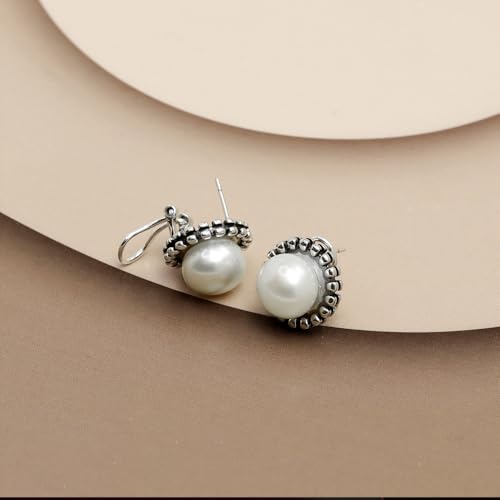 LeCalla 925 Sterling Silver Stud Earrings for Women | Pierced Omega Back Earring | Omega Earrings Jewelry Gift for Her, Wife | Daily Wear & Special Occasion Earring - color: Omega Back 04