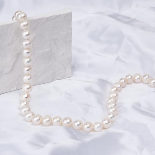 Freshwater Cultured AAAAA Quality Genuine Real Pearl Strand Necklace for Women Fine Jewelry Gifts for Her - size: 40.6 cm, 5.0 - 5.5 mm, style: AAA-Round