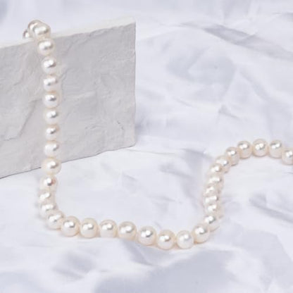 Freshwater Cultured AAAAA Quality Genuine Real Pearl Strand Necklace for Women Fine Jewelry Gifts for Her - size: 40.6 cm, 6.0 - 6.5 mm, style: AAA-Round