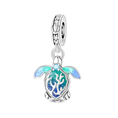925 Sterling Silver Charms for Bracelets and Necklaces Beads Jewelry Charms for Women - color: Glow in the Dark Sea Turtle Charms