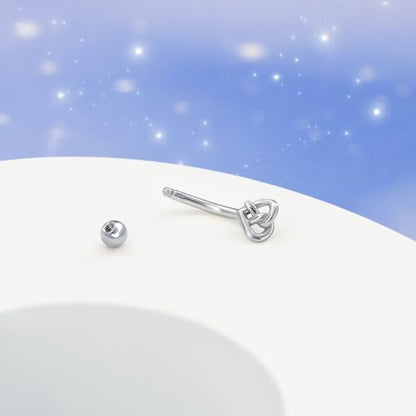 3Pcs Eyebrow Rings, 16G Threaded Gold Rook Earrings Piercing Jewelry for Women Men 316L Stainless Steel Lip Labret Barbells Ring - color: Silver, size: 16 gauge(1.2mm)-8mm