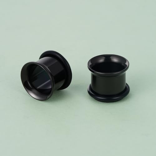 TBOSEN Precise Dimensions Stainless Steel Set Double|Single Flare Tunnel Screw Gauge Ear Expander Stretching Kit Piercing Mixed Size - color: Black-Single Flare, size: 7mm