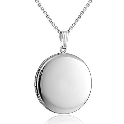 YOUFENG Round Locket Necklace that Holds Pictures Heart Circle Shape Lockets Gift for Jewelry - style: Circle locket