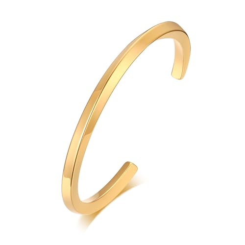 VNOX Bracelet for Men Women | Mens Stainless Steel Cuff Bracelet Bangle Twist Mobius Endless Love Bracelet | Christmas Birthday Gift for Men Women - color: Gold Plated, size: [Medium] Fit 6-6.5" Wrist