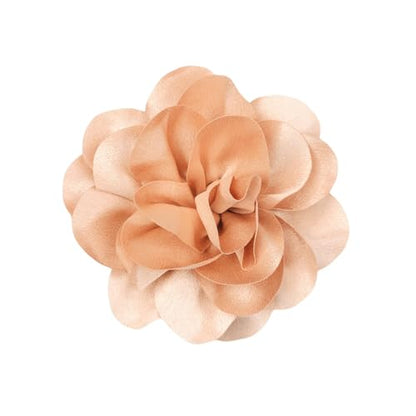 Large Rose Flower Brooches Chiffon Camellia Brooch Lapel Pins Hair Clips Hat Pins for Women Wedding Banquet Accessories Large Satin Flowers 5.5in - color: Khaki