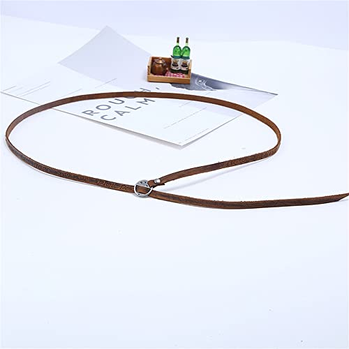 Handmade Genuine Leather 0.6cm Width 5 Wrap Bracelet for Women Alphabets Stamped Inspirational Words Multilayer Leather Bracelet Jewelry Gift For Men Women - color: Brown