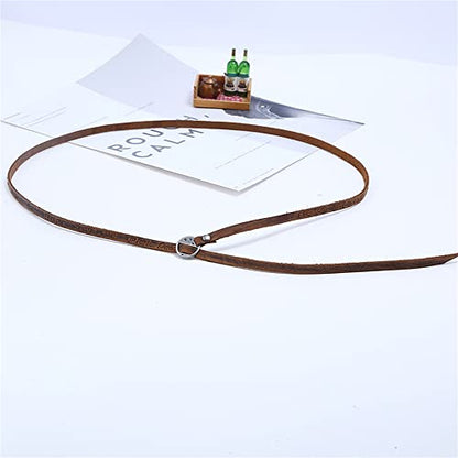 Handmade Genuine Leather 0.6cm Width 5 Wrap Bracelet for Women Alphabets Stamped Inspirational Words Multilayer Leather Bracelet Jewelry Gift For Men Women - color: Brown