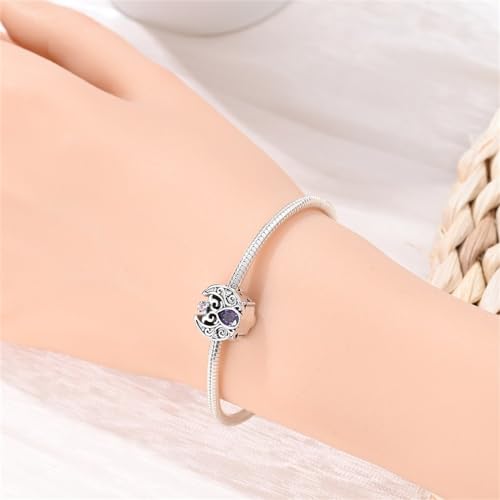 CYCUFF 925 Sterling Silver Charms Suitable for Charm Necklaces, Bracelet Pendants Beads Jewellery Gift for Women - color: Romantic Classical Moonlight Beads