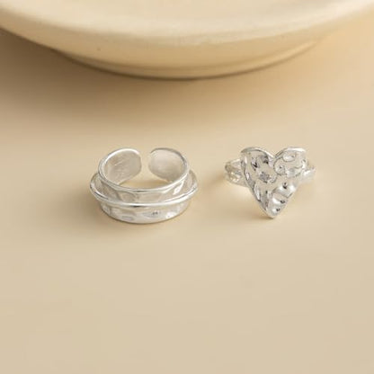 MIFYNN Chunky Gold Rings for Women Non Tarnish Thick Gold Heart Knuckle Thumb Finger Rings Birthday Valentine's Day Gifts for Girlfriend Wife - color: E