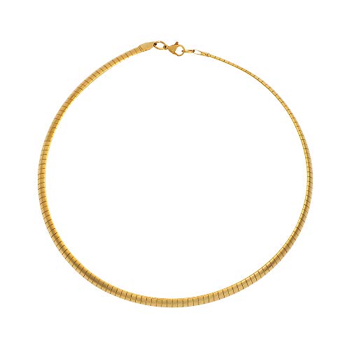 Italian Omega Chain Necklace - color: Gold, size: 6mm