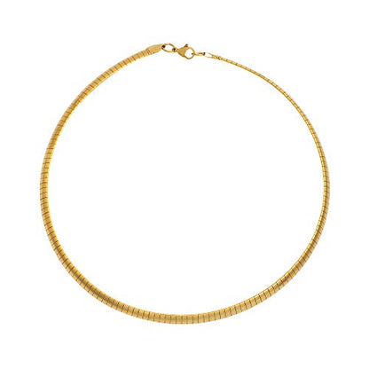 Italian Omega Chain Necklace - color: Gold, size: 6mm