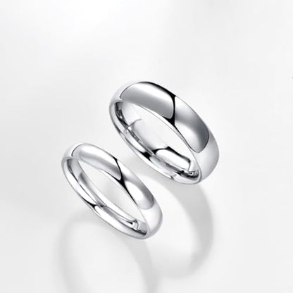 4mm 6mm Stainless Steel Ring Plain Dome High Polished Wedding Band Comfort Fit Size 4-12 - color: Silver-4mm, size: 7.5
