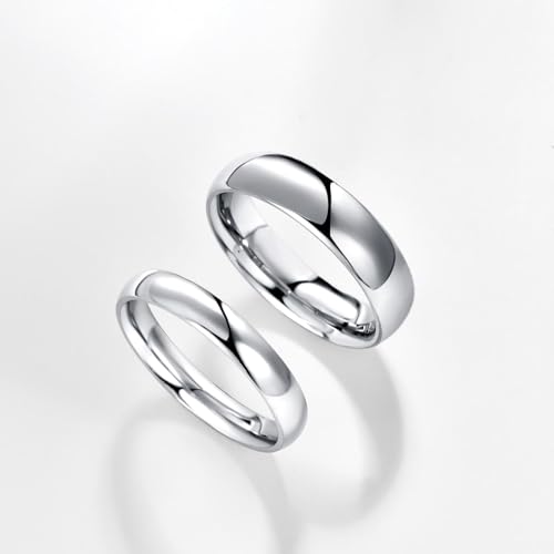 4mm 6mm Stainless Steel Ring Plain Dome High Polished Wedding Band Comfort Fit Size 4-12 - color: Silver-6mm, size: 5.5