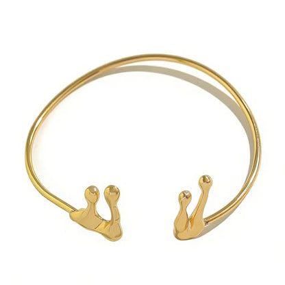 Gold Coil Arm Cuff for Women,Upper Cuff Bracelet Armlet Minimalist Armband Bangle Liquid Lava Chain Open Bangle bracelets for Women - style: Lava Droplet - Gold