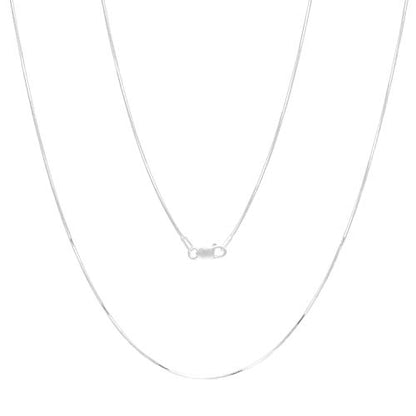 Verona Jewelers Sterling Silver 1MM, 1.5MM Italian 8 Sided Diamond Cut Snake Necklace Chain- Diamond Cut Silver Necklace, 925 Sterling Silver Necklace, Necklace for Pendants, - style: 1MM