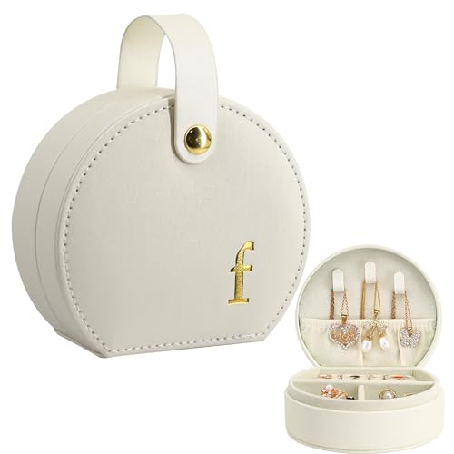 COLLECTIVE HOME Small Travel Jewelry Case for Women, Detachable Handle (f) | Portable Jewelry Box, Organizer for Rings, Earrings,Necklaces, Birthday, Christmas, Mother's Day Personalized Gifts for Women - color: f