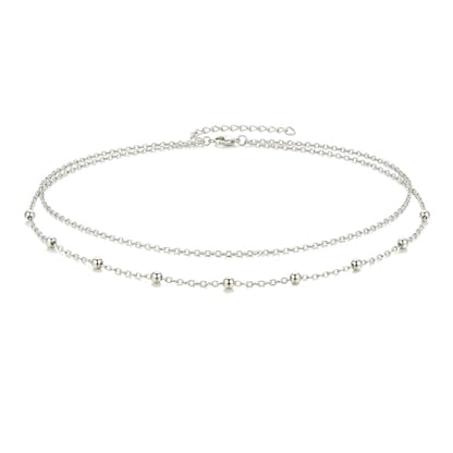 Layered Belly Waist Chain for Women - color: Silver