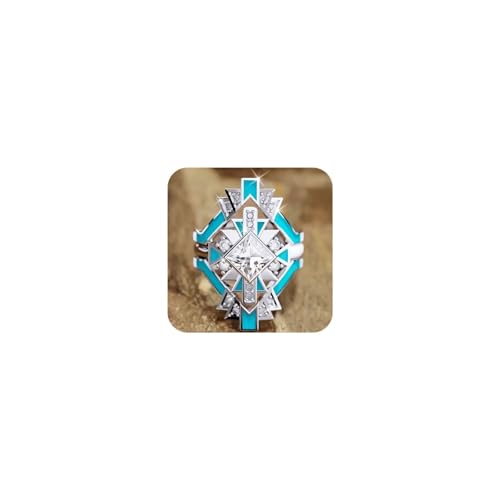 925 Sterling Silver Turquoise Ring for Women, Dainty & Chunky Adjustable Vintage Boho Ring, Minimalist Elegant Statement Jewelry, Sparkling Blue Gemstone Gift for Her Size 6 - size: Size 6