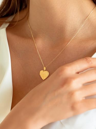 U7 Women Locket Necklace, Heart Photo Lockets Hold Picture, Gift Box Packed | Gold/Silver/Rose Locket Charm, Custom Picture and Engravement Heart Pendant, 20" Chain, Personalized Gift for Mom Wife Friend - color: 04# Gold(Tree of Life)