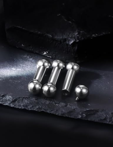 2G 4G 6G 8G 10G 12G 14G 16G Astm F136 Titanium Internally Threaded Nipple Tongue Rings Piercing Jewelry Industrial Straight Barbell Tongue Nipple Ring Bridge Piercing Jewelry For Women Men - size: 2 Gauge-16MM