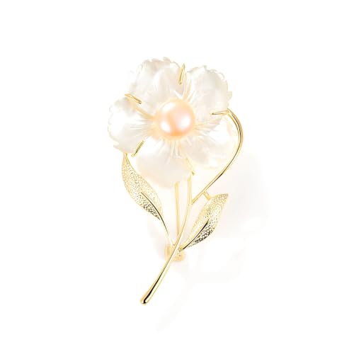 Flower Brooch for Women Rhinestone Pearl Zirconia Flower Lapel Pin Birthday Holiday Gift for Mother Wife Girlfriend - color: 05