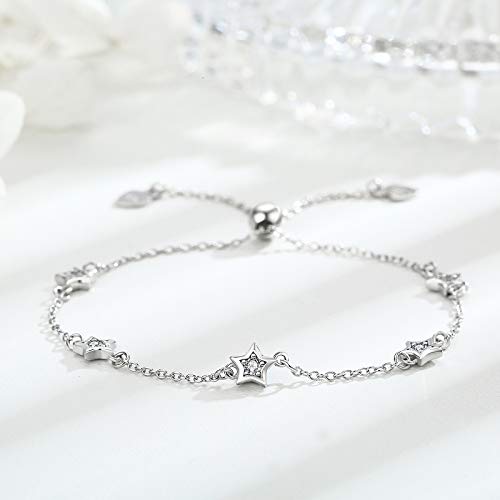 925 Sterling Silver Bohemia Hawaiian Beach Mermaid Floral Bracelet Birthday Graduation Gifts for Women with Gifts Box - style: 24-Star