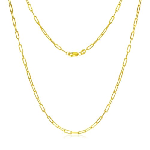 14K Gold Filled Paperclip Chain Necklace for Women – Hypoallergenic Tarnish Resistant Layering Necklace – 16 to 22 Inch - color: Paperclip 18" - 2.5mm