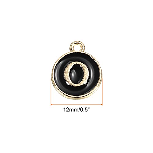 MECCANIXITY Alphabet Letter Charm Double Sided Alphabet Pendant, for Earring Jewelry Making - style: O