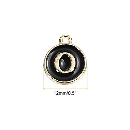 MECCANIXITY Alphabet Letter Charm Double Sided Alphabet Pendant, for Earring Jewelry Making - style: O