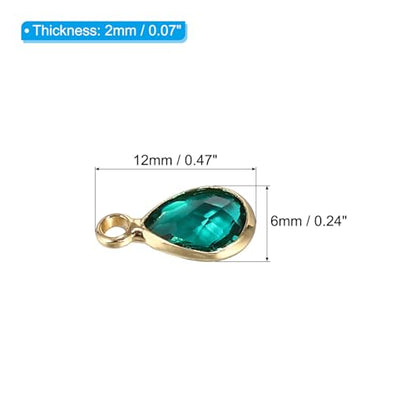 PATIKIL Birthstone Charm Beads Drop Pendant, Handmade Birthstone for Personalized Earrings Bracelet Necklace - color: Green, size: 0.47" x 0.24"