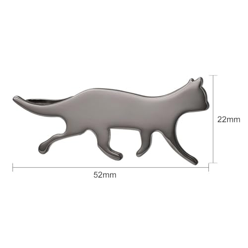 Christmas Tie Clips for Men 14k Gold Plated Silver Tie Pins with Cute Animal Deer/Lion/Dog/Cat Tie Bars Necktie Suit Tie Accessories Jewelry - style: Black Cat Tie Clip