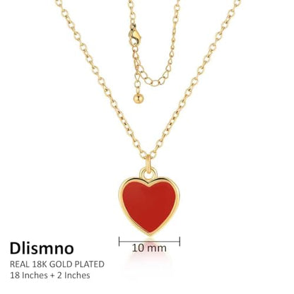 18K Gold Plated, Pt Plated Chain Necklace with Knot, Butterfly, Heart Pendant for Women, Delicate Minimalist Jewelry, 18-20 Inches - color: 10mm White Heart