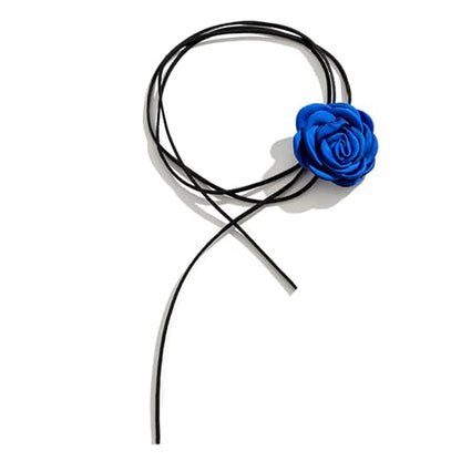 Black Choker Necklace Set Velvet Lace Choker Daisy Gothic Punk Classic Choker - color: Blue