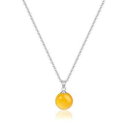Natural Jade Necklace for Women Sterling Silver Adjustable Handmade Green Jade Pendant Necklaces Healing Crystal Necklace Good Luck Gift for Her - style: Citrine Necklace