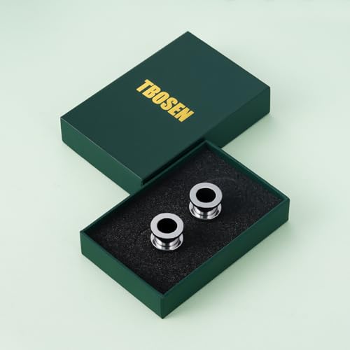 TBOSEN Precise Dimensions Stainless Steel Set Double|Single Flare Tunnel Screw Gauge Ear Expander Stretching Kit Piercing Mixed Size - color: Silver-Screw Fit, size: 7mm