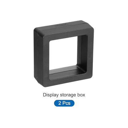 MECCANIXITY Floating Frame Display Holder Stand 3D Jewelry Display Box 1.97 x 1.97 x 0.79 Inch Black for Ring Necklace Bracelet Earring Pack of 2 - color: Black, size: 1.97 x 1.97 x 0.79 inch
